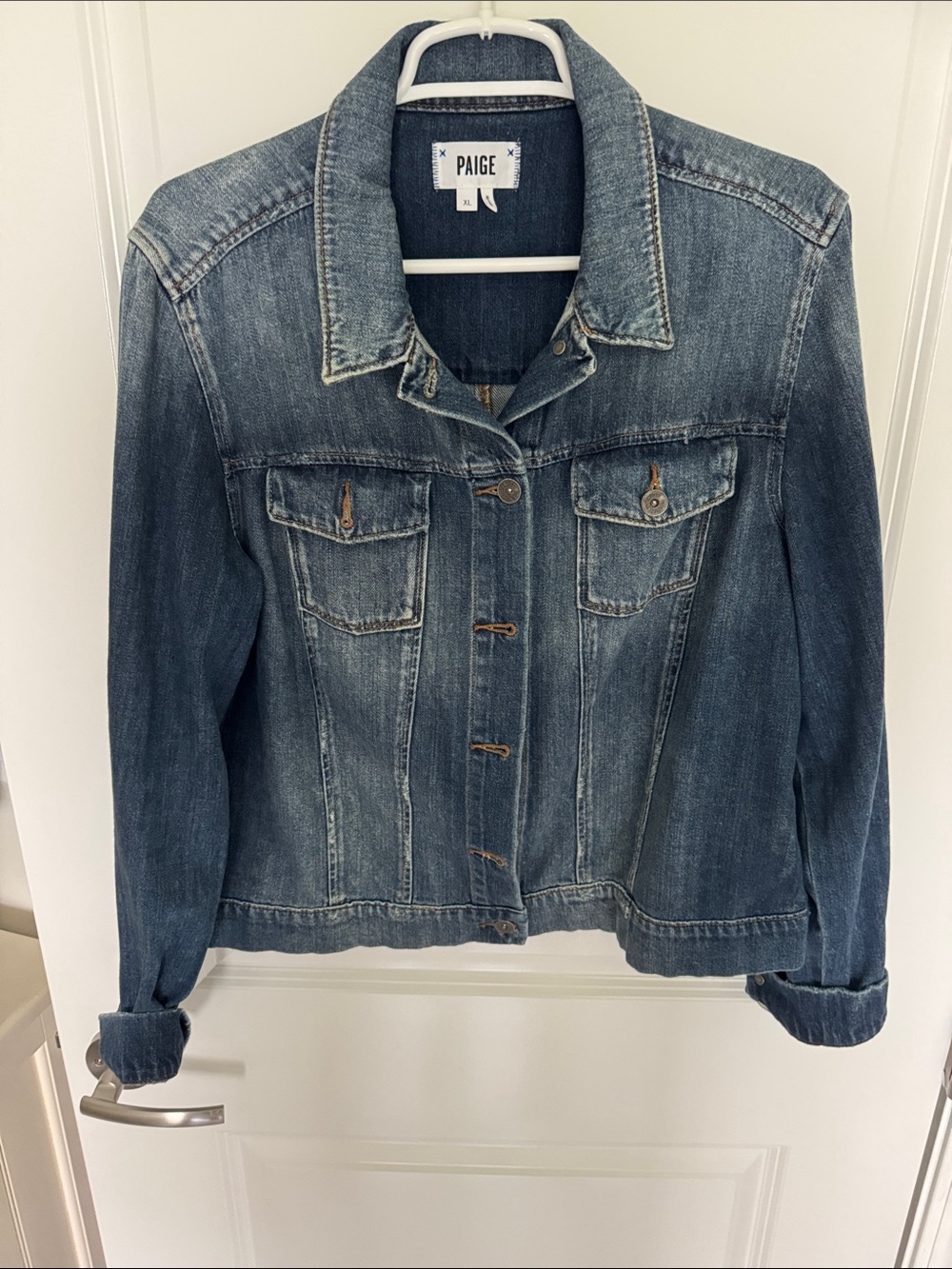 PAIGE Vintage Blue Washed Denim Jacket